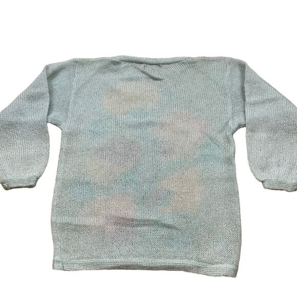 Vintage 80’s Renee Tener Blue Pastel Floral Mohair Blend Sweater Size Medium - Picture 9 of 14